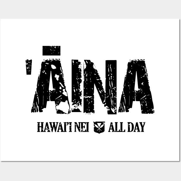 Aina Hawai'i Black Ink by Hawaii Nei All Day Wall Art by hawaiineiallday